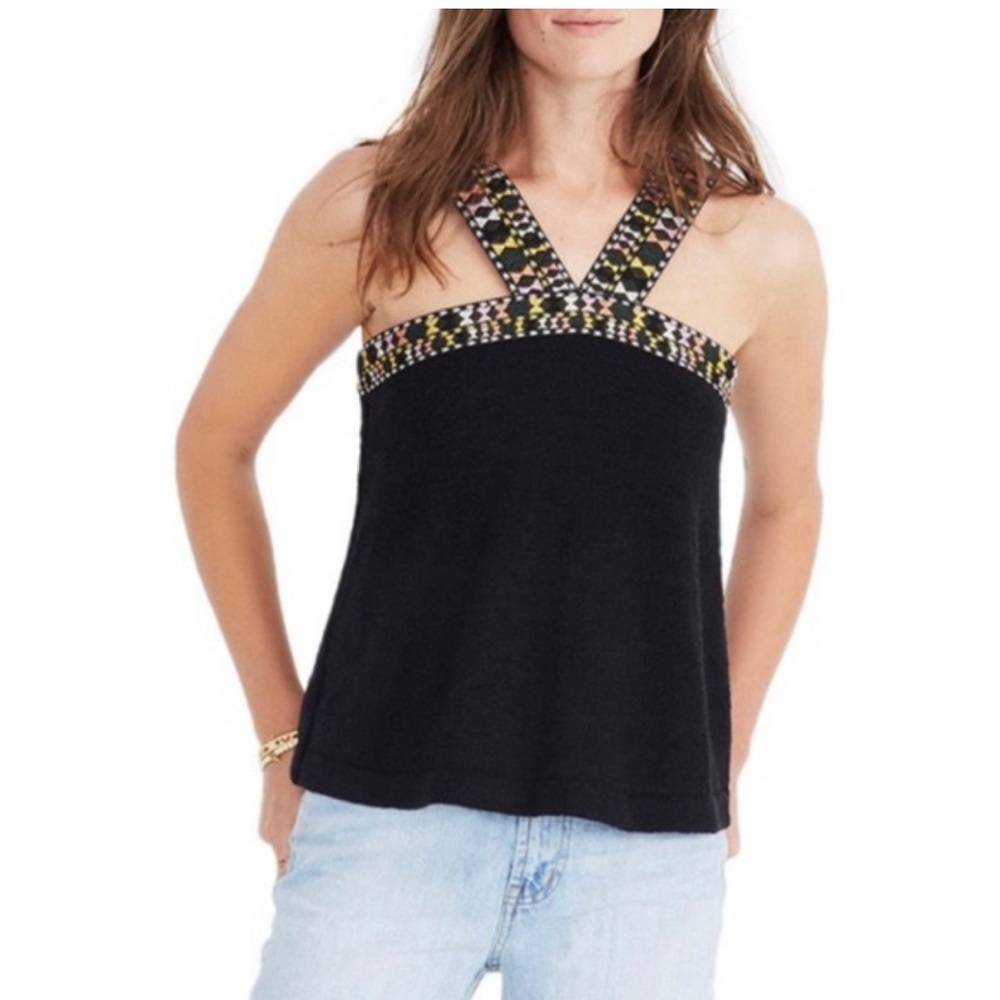 Madewell Embroidered Swing Sweater Tank Top Size Small